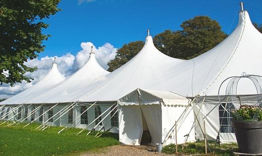 high-quality portable restrooms stationed at a wedding, meeting the needs of guests throughout the outdoor reception in Paulsboro